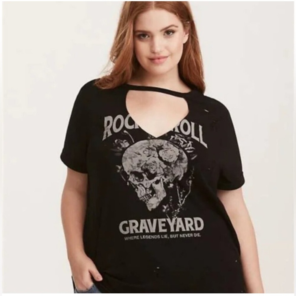 Torrid‎ Black Rock 'n' Roll Graveyard Tee